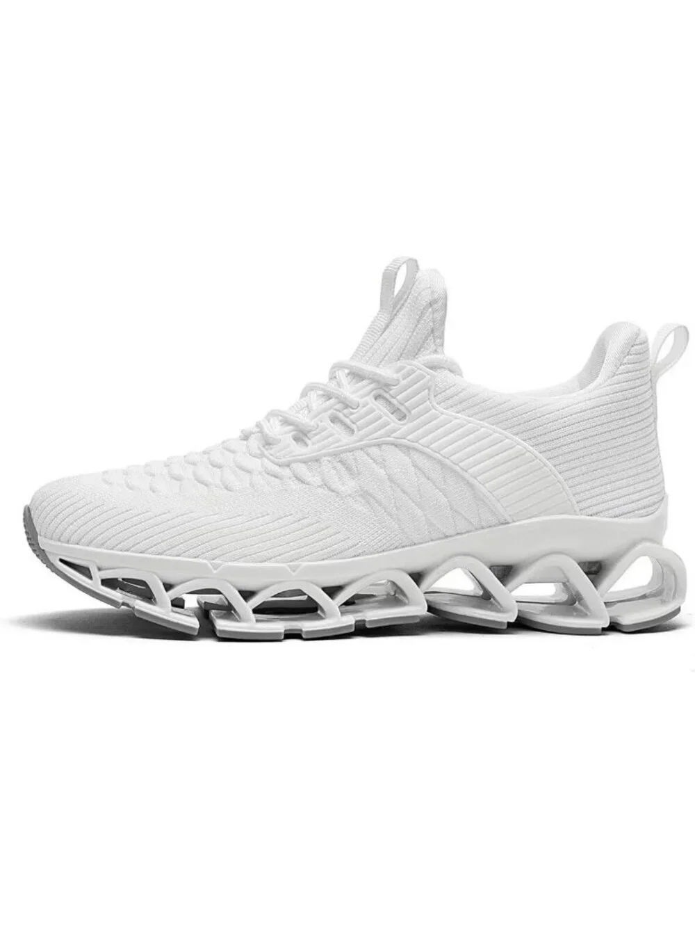Mens White Comfort Non Slip Work Sport Athletic Trainer Slip on Walking Sneaker